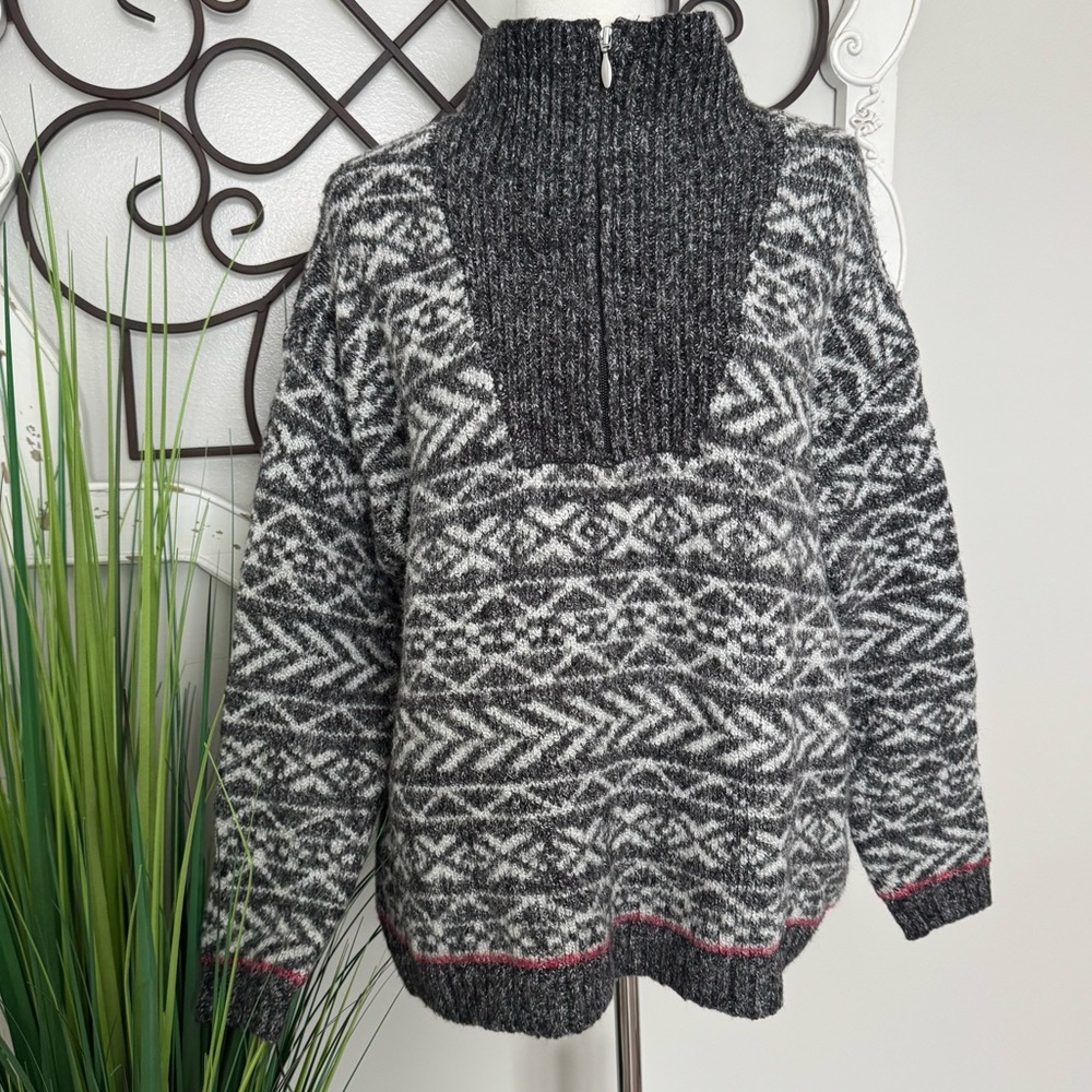 CJ BANKS Size XL Gray Winter Sweater with High Neck
